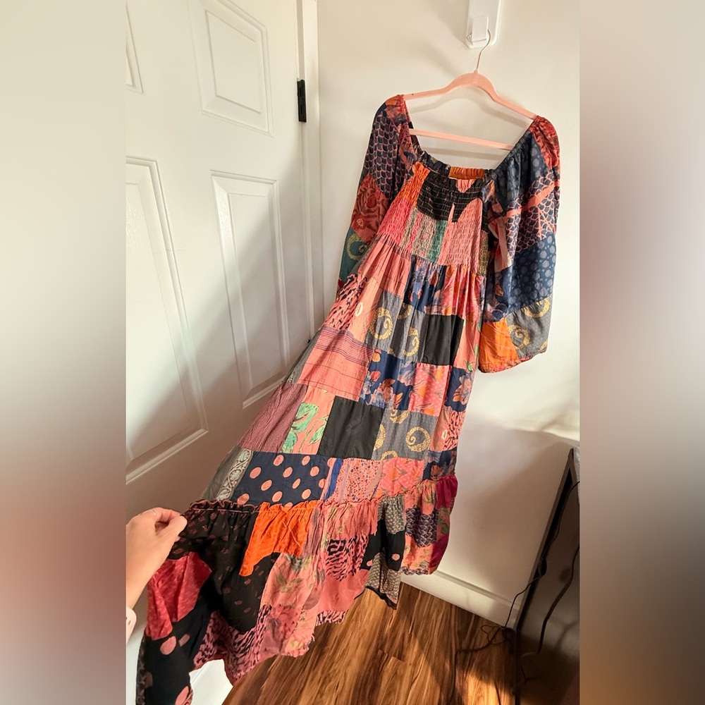 EARTHBOUND Kantha Style Patchwork Maxi Dress NWT - image 3